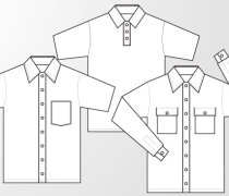 Woven shirt and polo shirt template