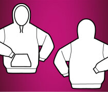 Hooded vector t-shirt template