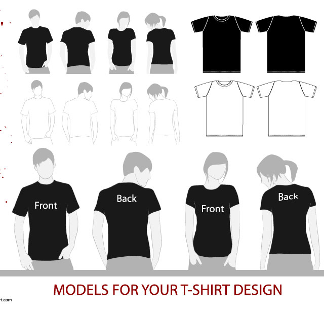 Vector tshirt model template  Free Download T Shirt Template
