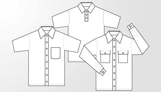 Woven shirt and polo shirt template T-shirt Template