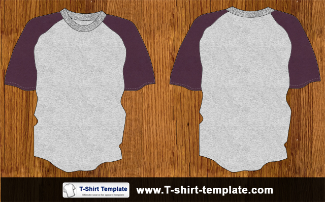 Download Youth raglan t-shirt template | Free Download T Shirt Template