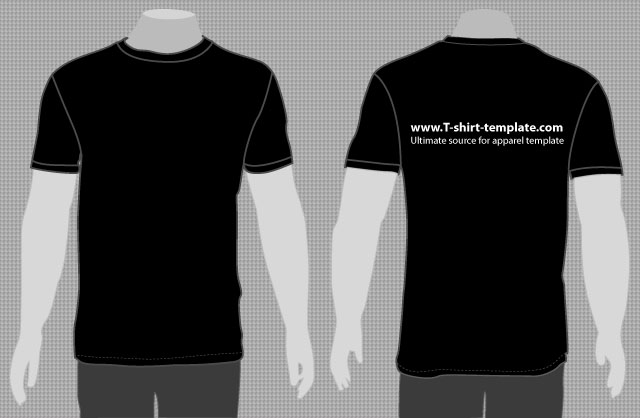 Vector model t-shirt template front back T-shirt Template